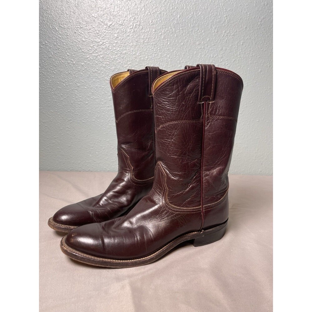 Nocona Boots Womens Sz 8A Dark Maroon Red Leather Western Cowgirl Boot Texas USA